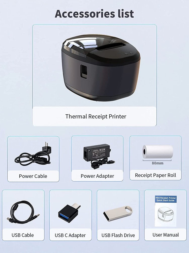 Itari ZY308 80mm Thermal POS Receipt Printer for Android Windows Mac Linux