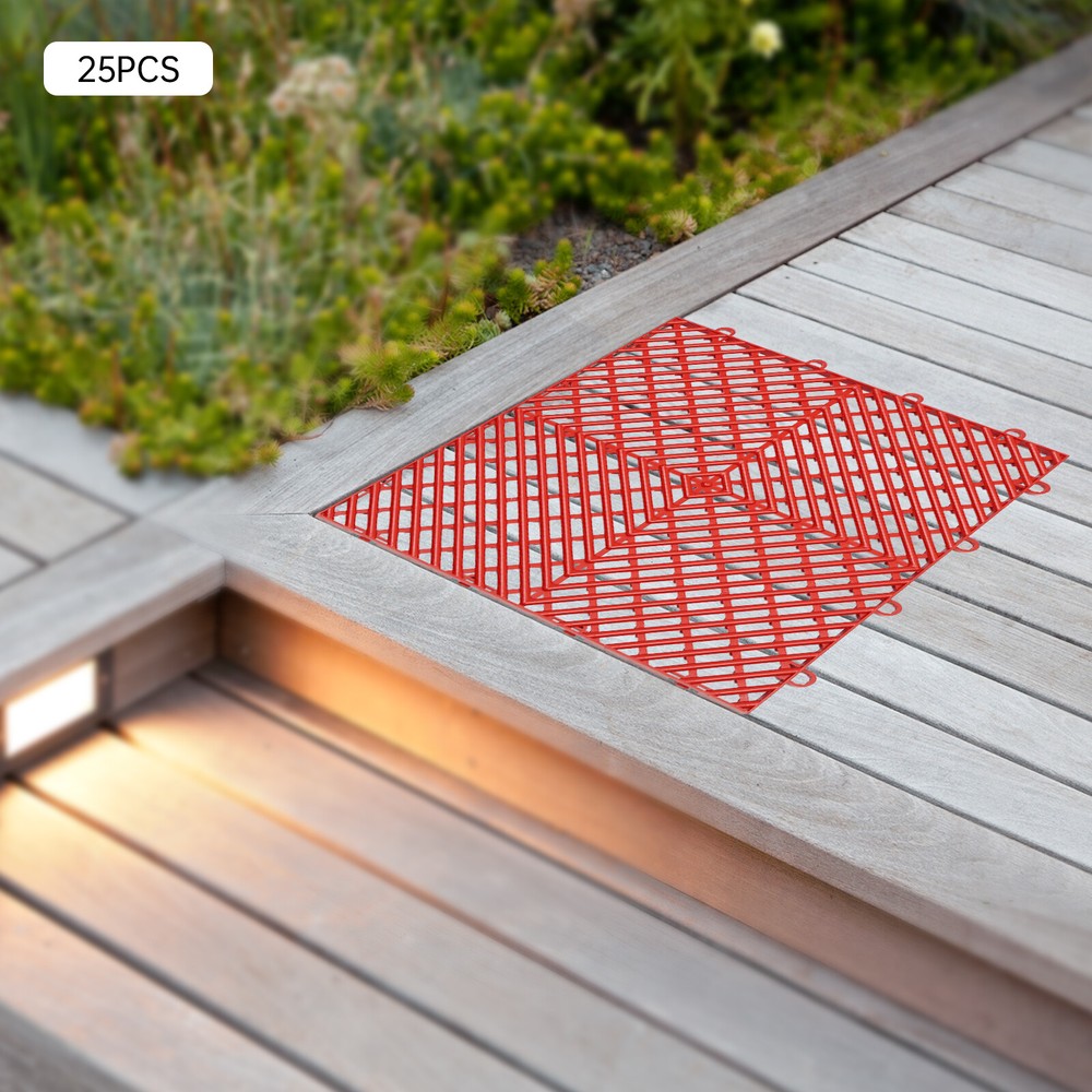 25x 30cm Interlocking Deck Tile Deck Flooring for Pool Bathroom Patio Garage
