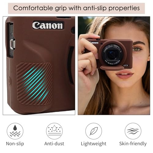 Camera Case for Canon Powershot G7 X Mark III with 2PCS Screen Brown