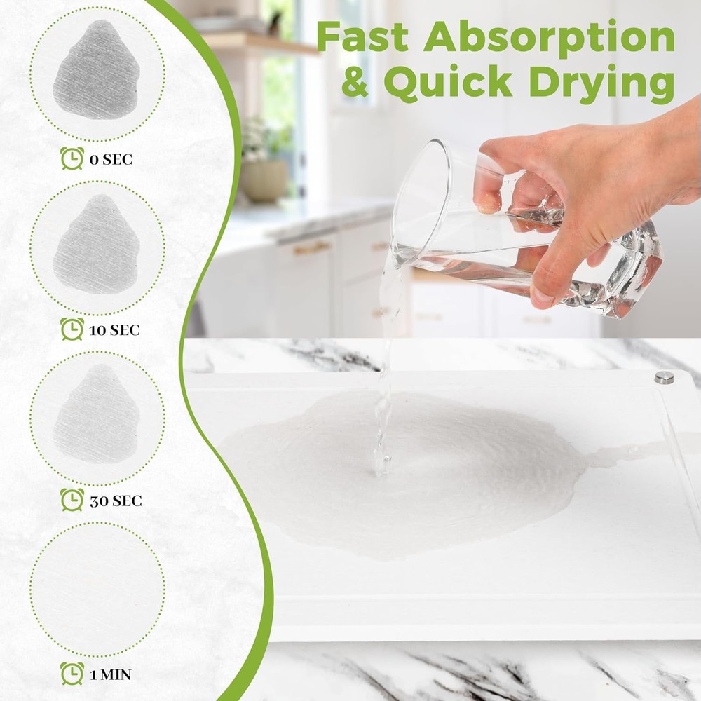 Stone Dish Drying Mats for Kitchen Counter, Quick Dry Water-Absorbent