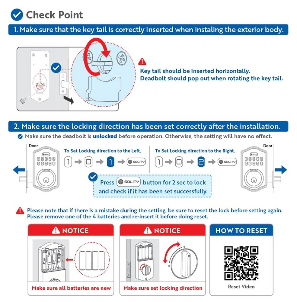Solity Smart Digital Electronic Deadbolt Door Lock, Keyless Entry, Auto Lock,...