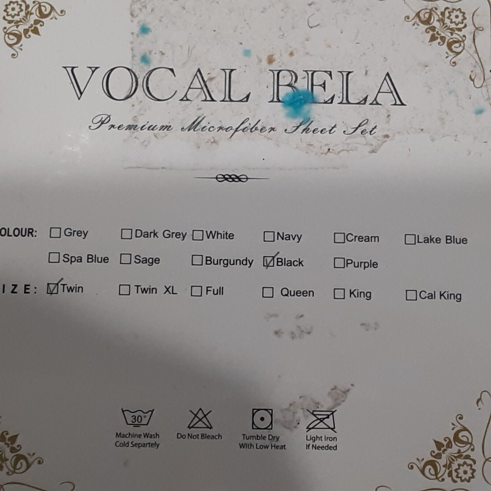 Vocal Bela - Premium Microfiber "Twin" Sheet Set