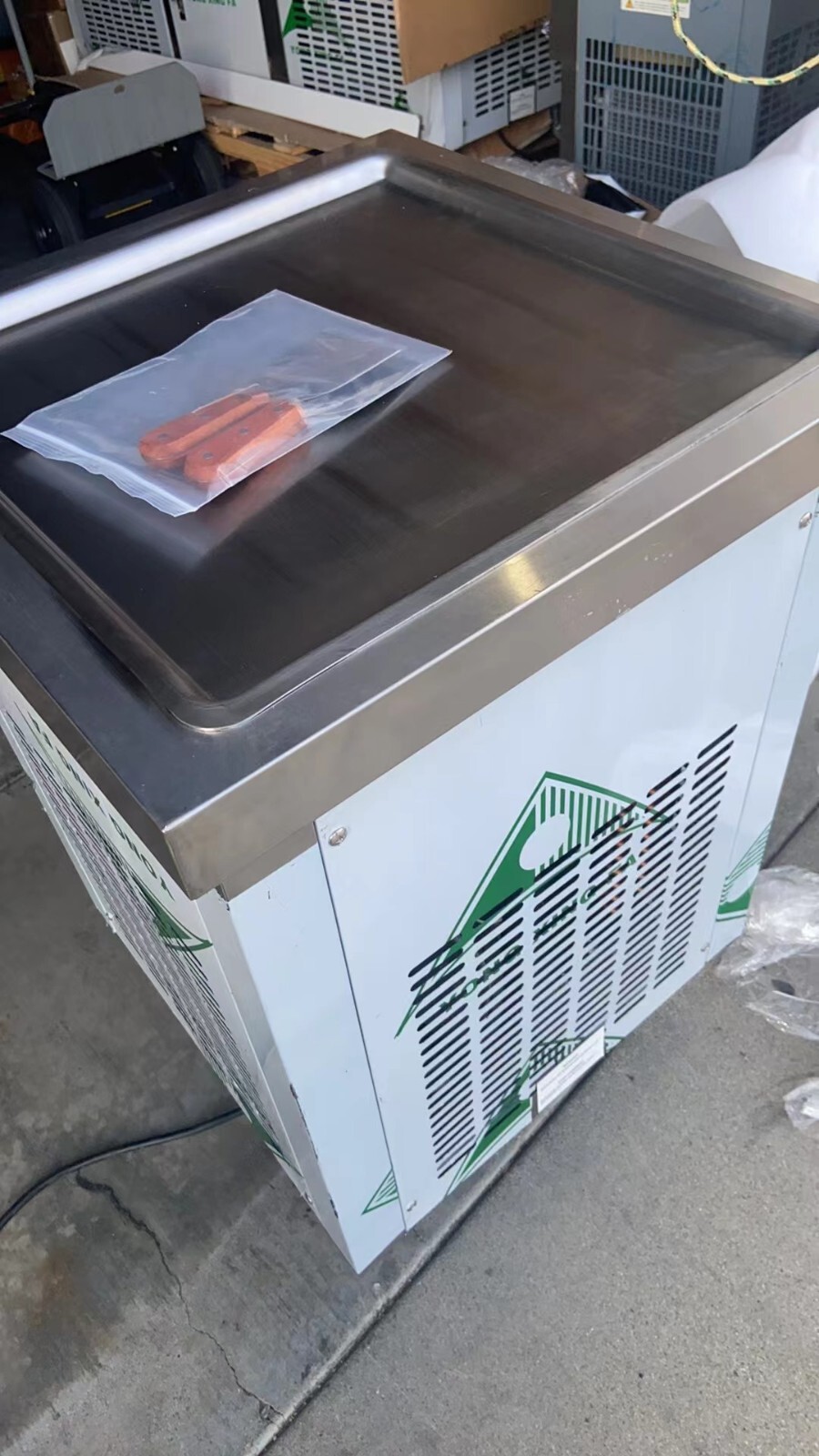 USA Kolice ETL Commercial Roll Ice Cream Machine,21"x21" Square Pan,Auto Defrost