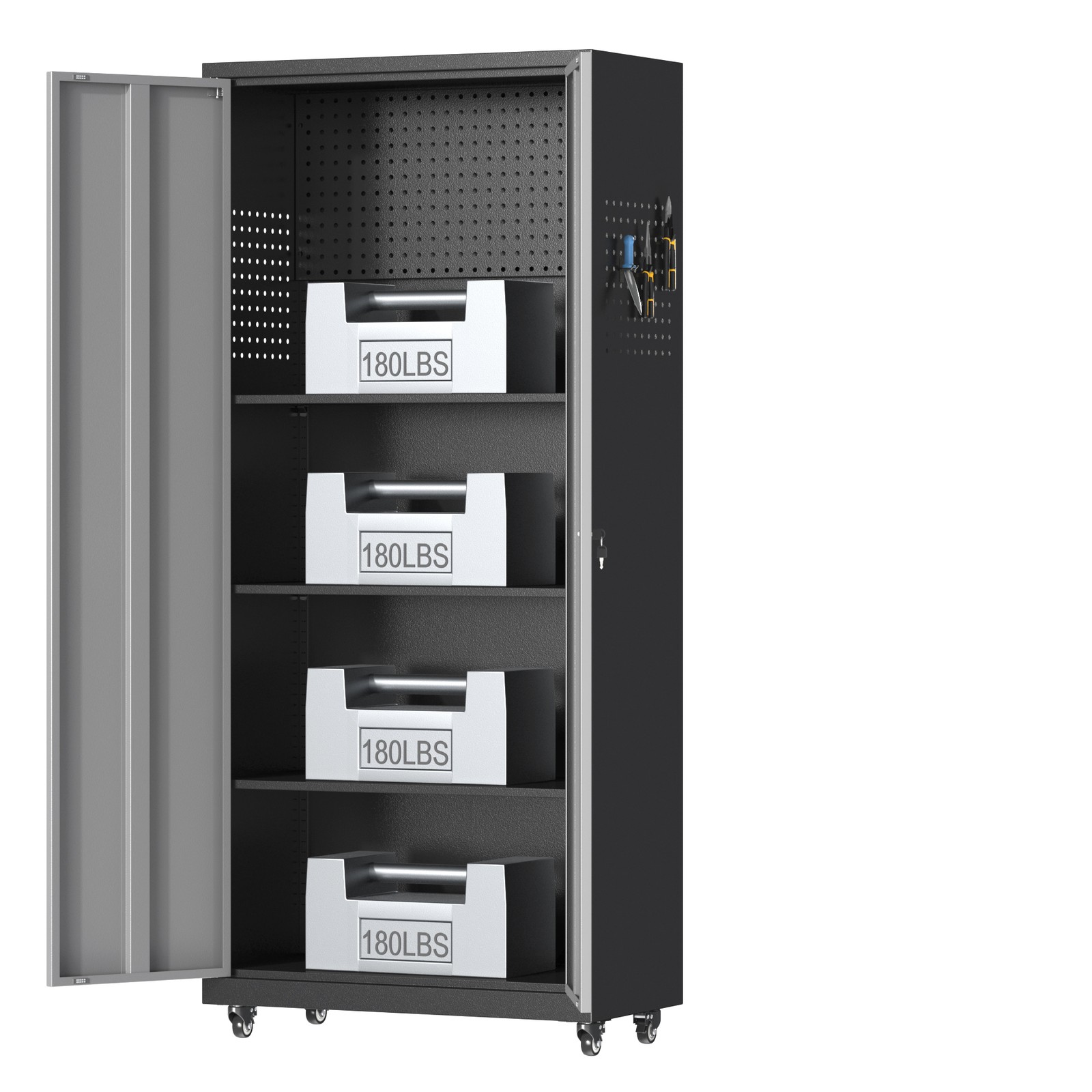 Garage Storage Cabinet System 5-Pcs Workshop Set Metal Garage Lockable Cabinets