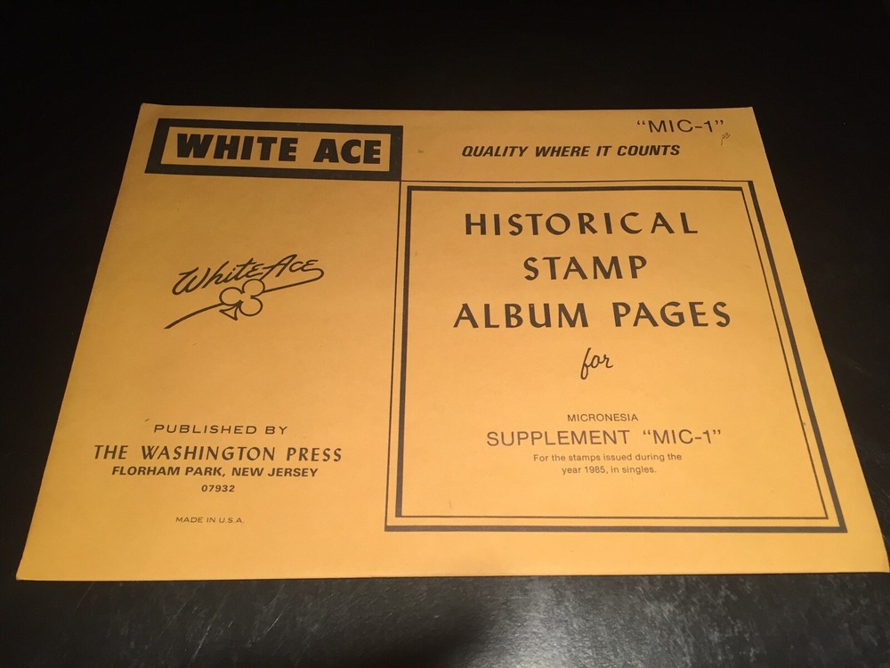 New White Ace Stamp Album Supplement Pages Micronesia - MIC-1 - 1985
