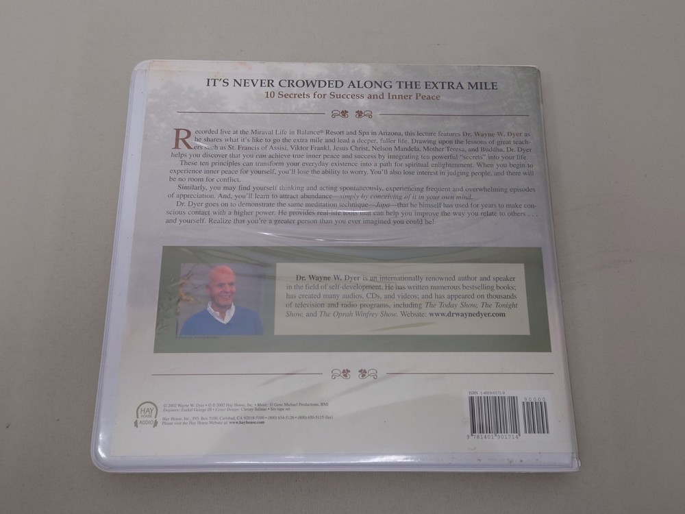 2002 Wayne Dyer It's Never Crowded Along The Extra Mile 6-Cassette Tape Program