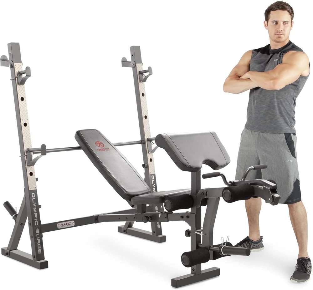 Strength Training Olympic Weight Bench - Compact, Adjustable & Safe for Home Gym