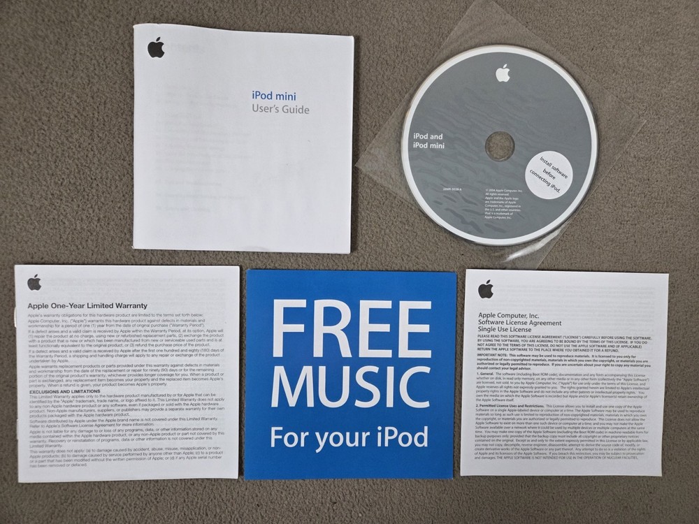 APPLE iPod Mini / IPod Installation Software CD 2004 (2Z691-5028-A)