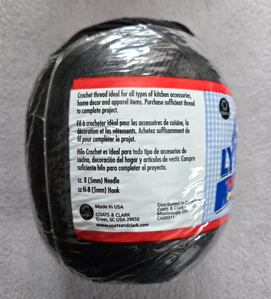 Aunt Lydia's Denim Quick Crochet Thread Black New