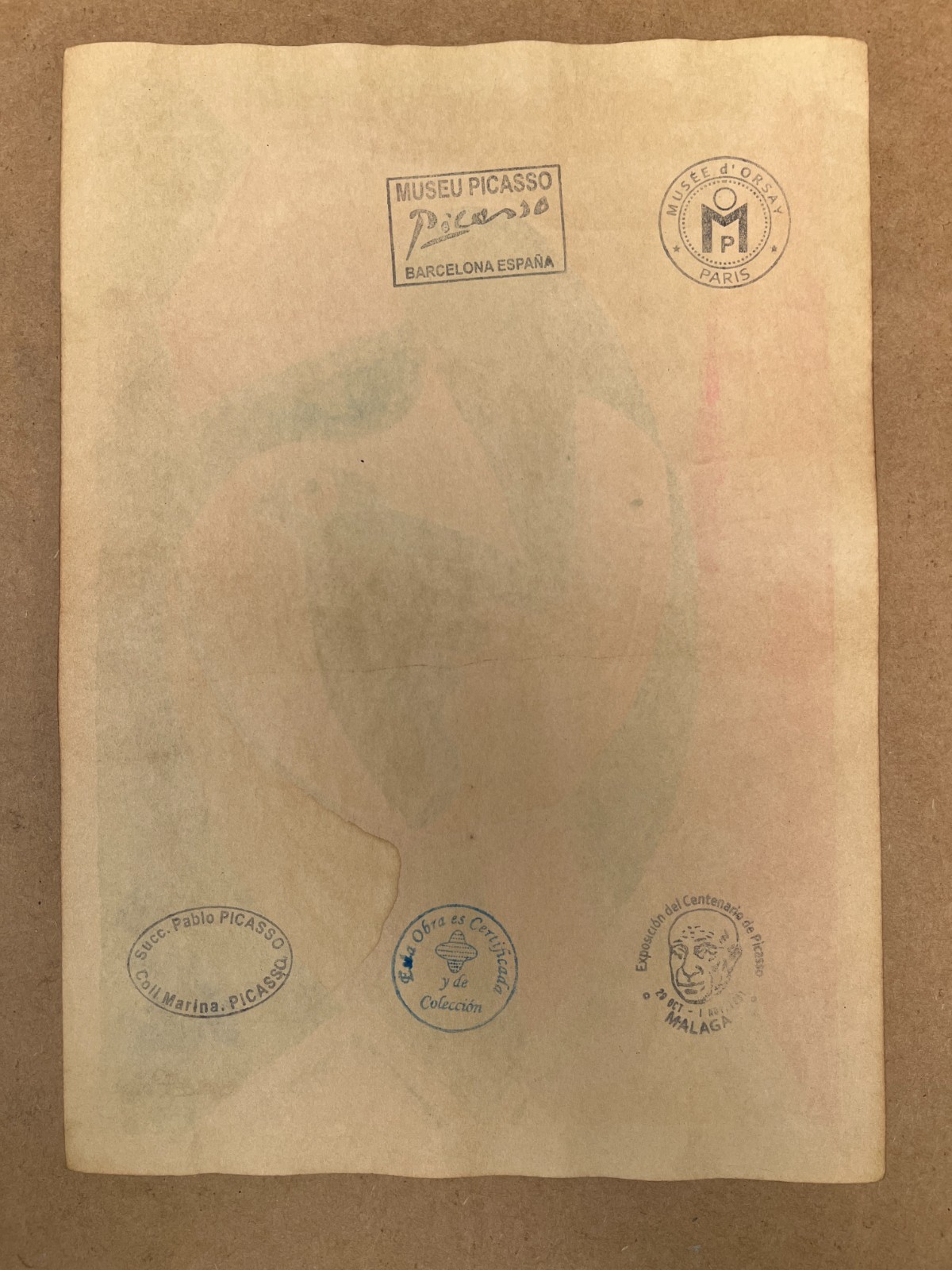 Pablo Picasso Drawing on paper (Handmade) signed and stamped mixed media.