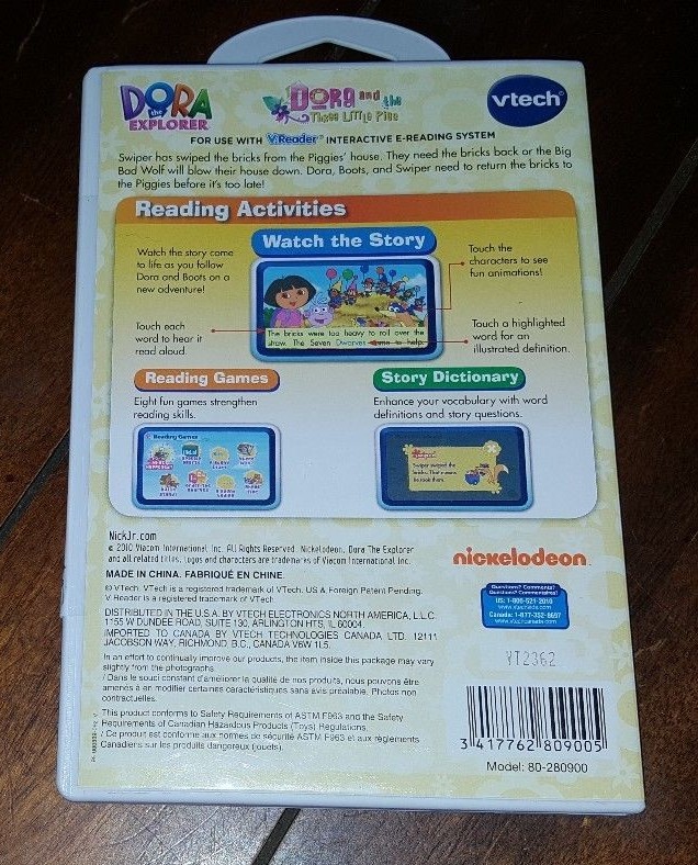 Vtech Interactive E-Reading System V.Reader: DORA & 3 Little Pigs ~3 to 5 Years~