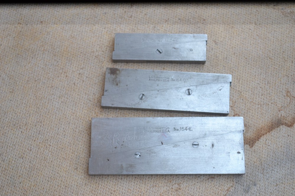 3 PC STARRETT ADJUSTABLE PARALLEL SET NO 154 C,D,E,