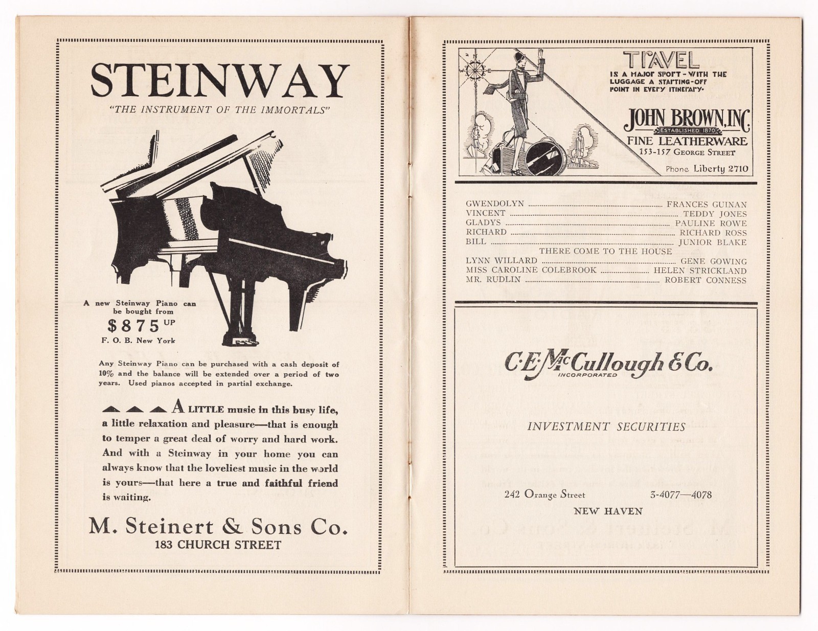 Janet Beecher in "COURAGE" and the ISADORA DUNCAN DANCERS 1929 New Haven Program