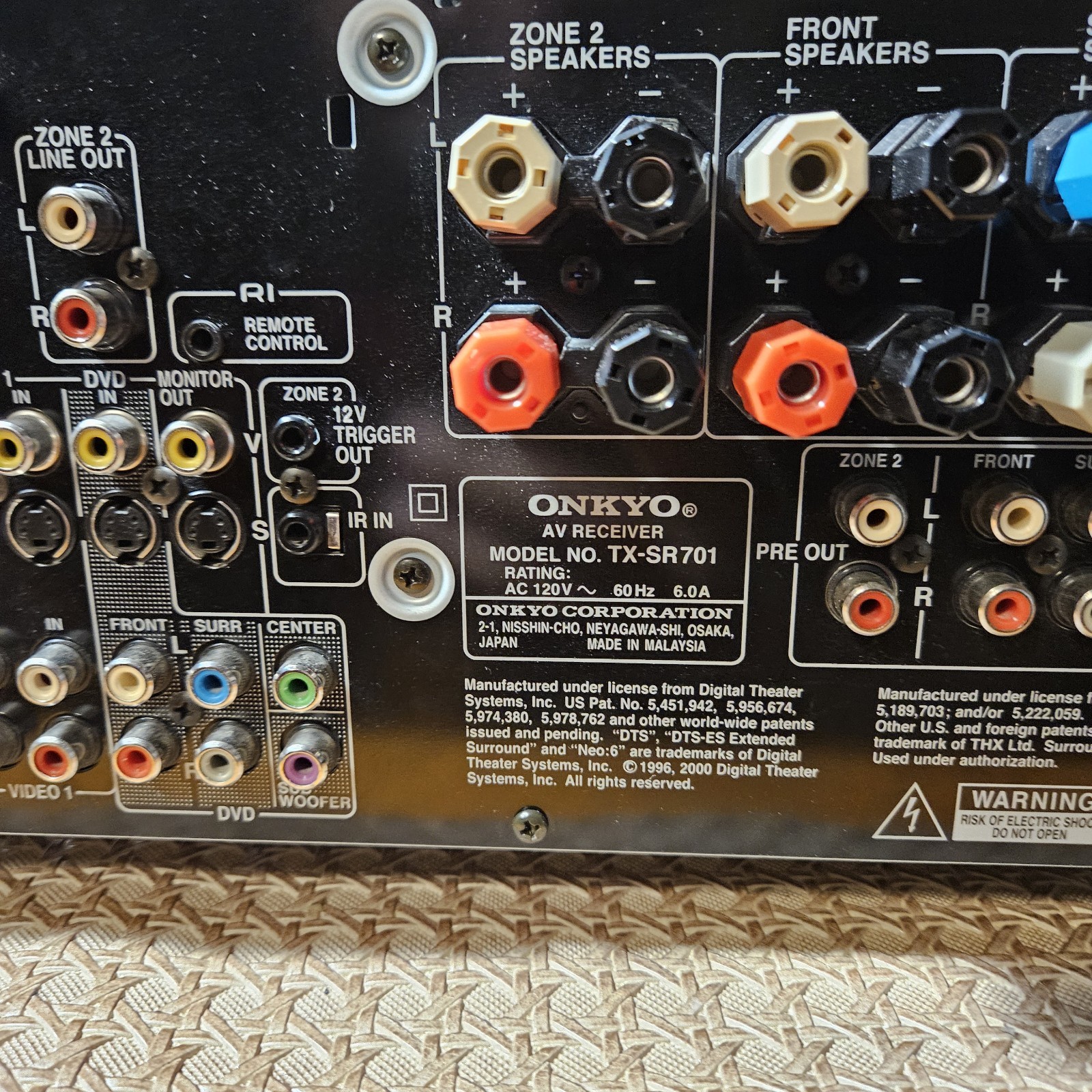 Onkyo TX-SR701 6.1 Channel 600 Watt Home Theater AV Receiver Amplifier TESTED