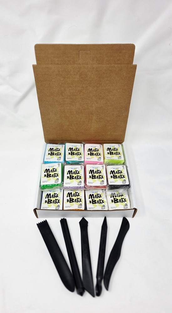 Make & Bake Clay Polymer Variety Pack - 20 Assorted Colors and 5pc Tool Set for