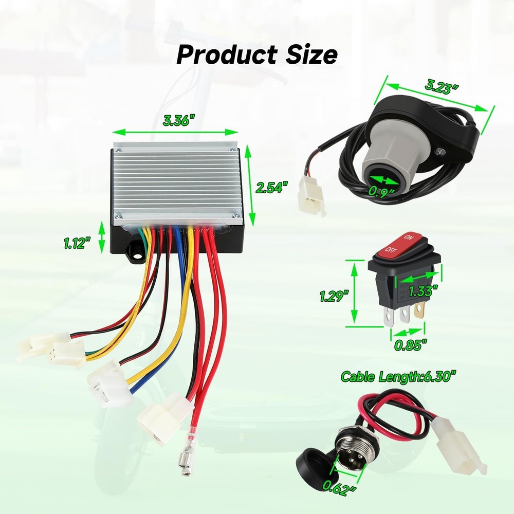 24V Controller and Throttle Grip Kit For Razor E200 E300 MX350 Electric Scooter