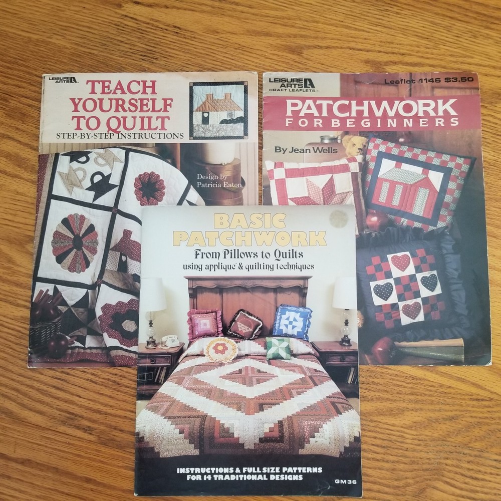 Quilting Booklets x3 Teach Yourself to Quilt Basic & Beginners Patchwork