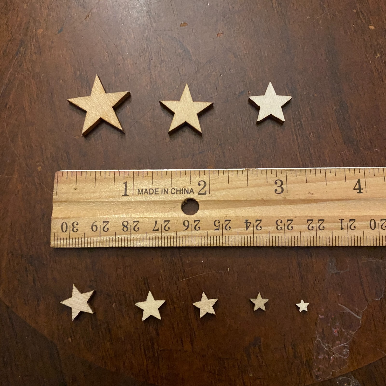 Small Wooden Stars, Pkgs of 10,20,30, Laser Cut, crafts, scrapbook $10=Free Ship