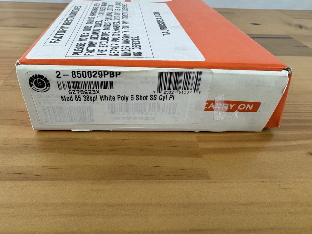 Taurus M85 Empty Cardboard Box With Extras