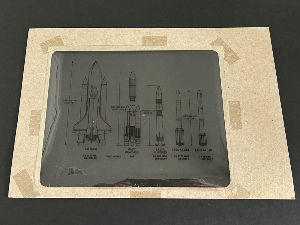1978 NASA KSC Shuttle Space Rocket Booster Size Presentation Transparency-672