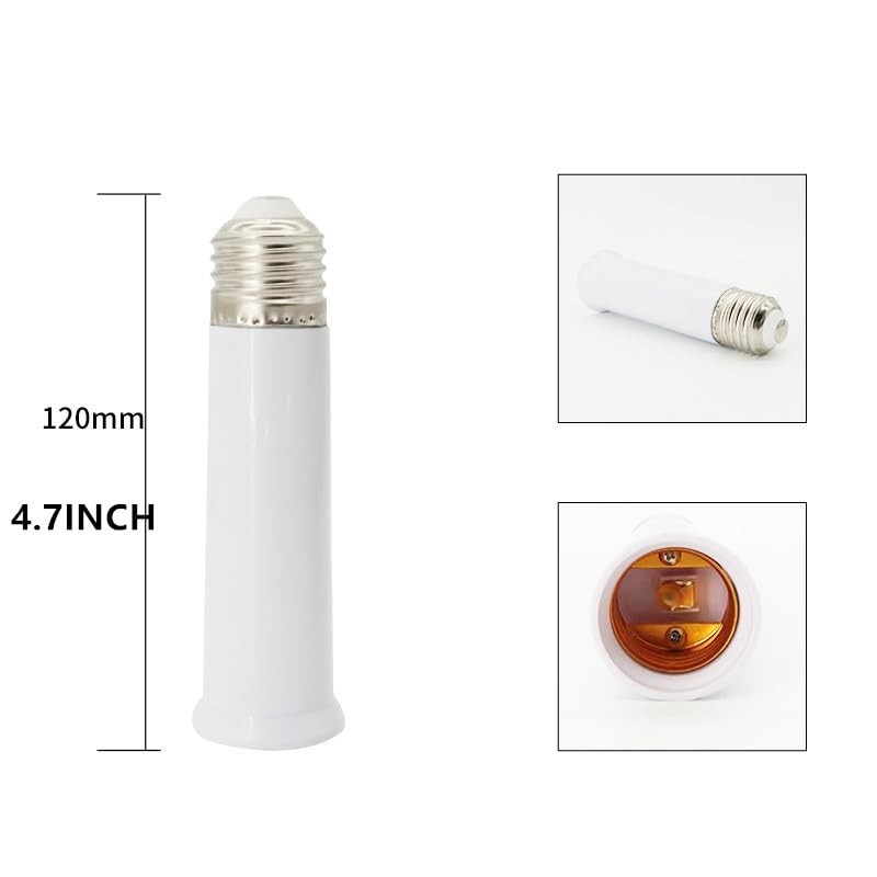 E26 Socket Extender, E26 Standard Medium Base,4.72 inch Extension Socket Adapter