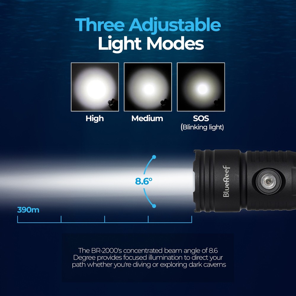 Blue Reef 2000 Lumens Dive Light
