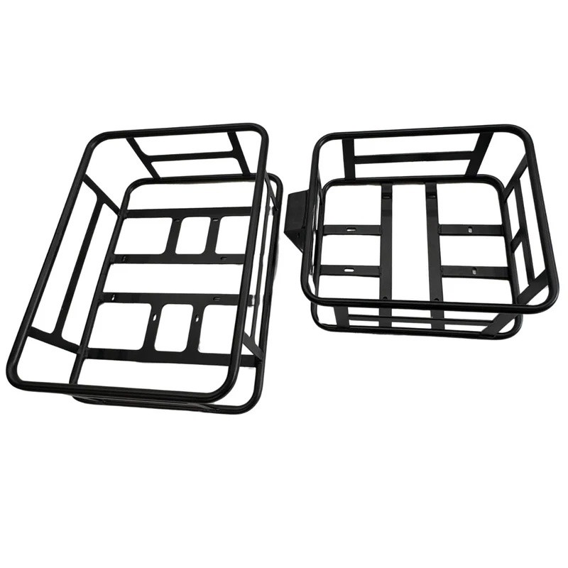 Electric Bike Front Basket+Rear Basket Front+Rear Mount Bicycle Storage Basket