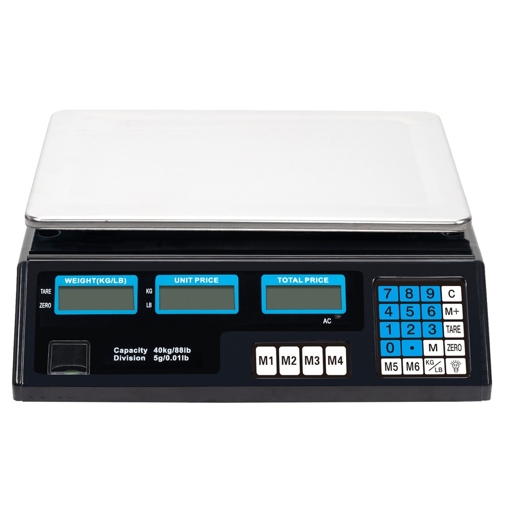 ACS-30 40kg/5g Digital Price Computing Scale for Vegetable Silver & Black--