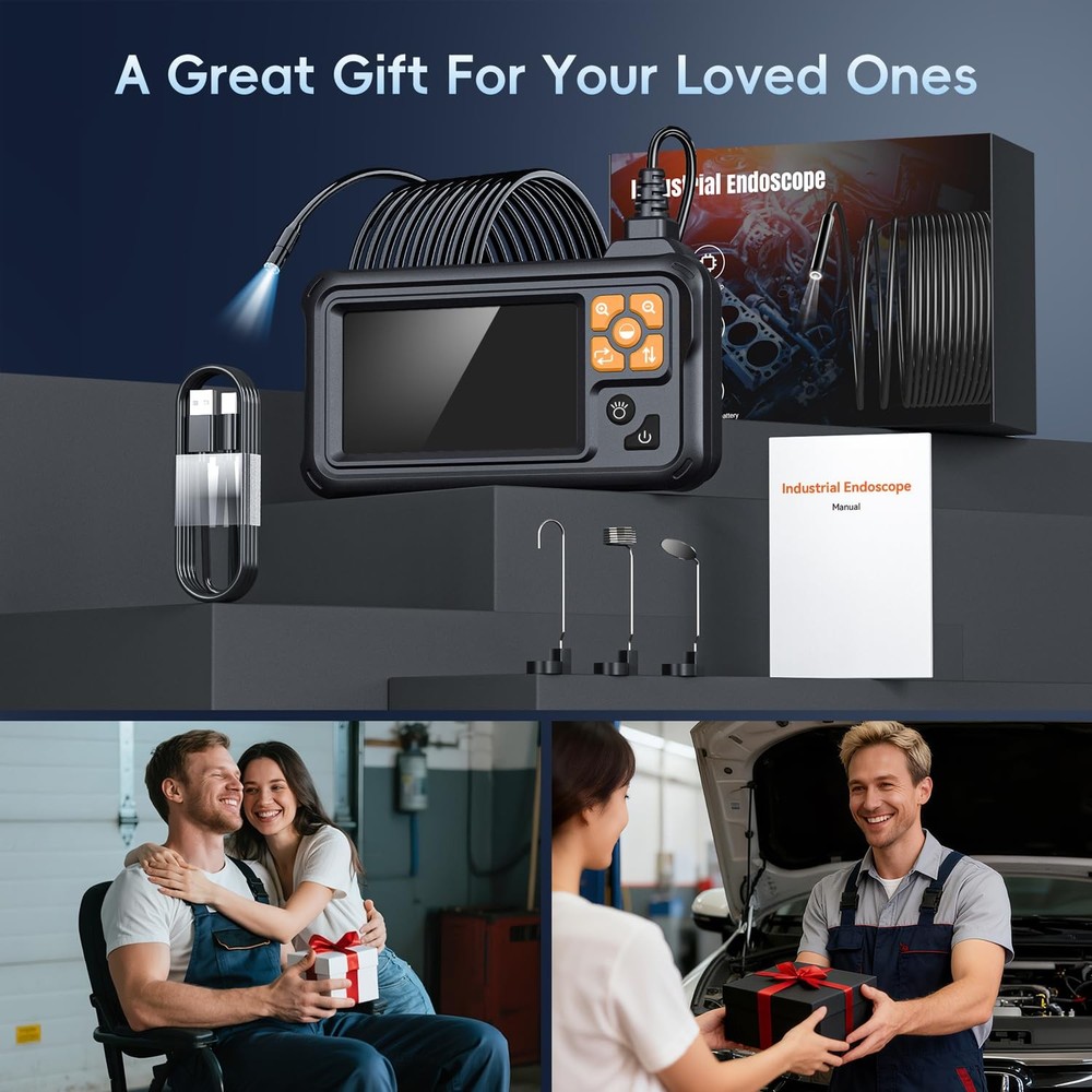 SKYBASIC Industrial Endoscope Borescope Camera with Light, 4.3'' HD Digital H...