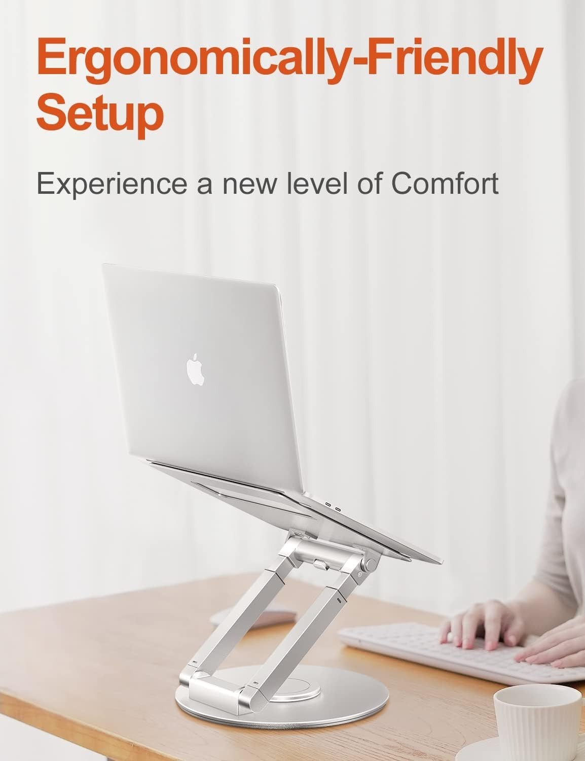 Height Adjustable Laptop Riser with Swivel Base – Perfect for Healthy Posture