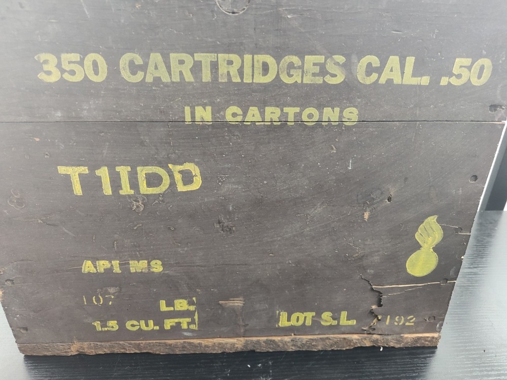 WW2 USGI Linked 50 Cal Ammunition Crate - Vibrant Colors