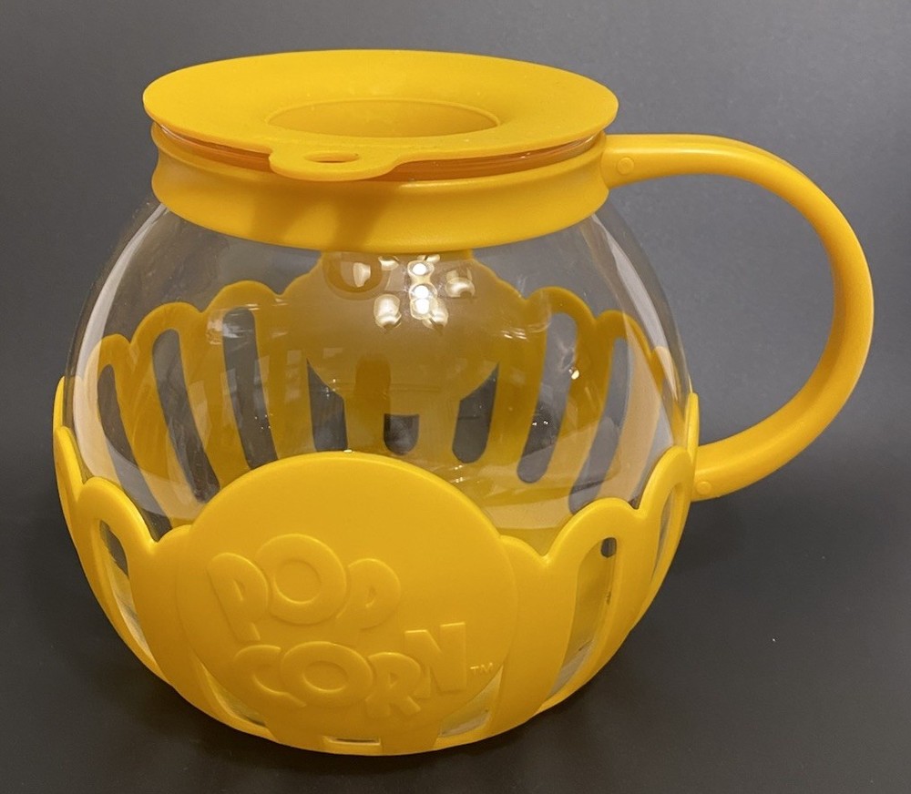 Ecolution Micro-Pop 3 Quart Microwave Popcorn Popper-Yellow W/Instructions NWOB