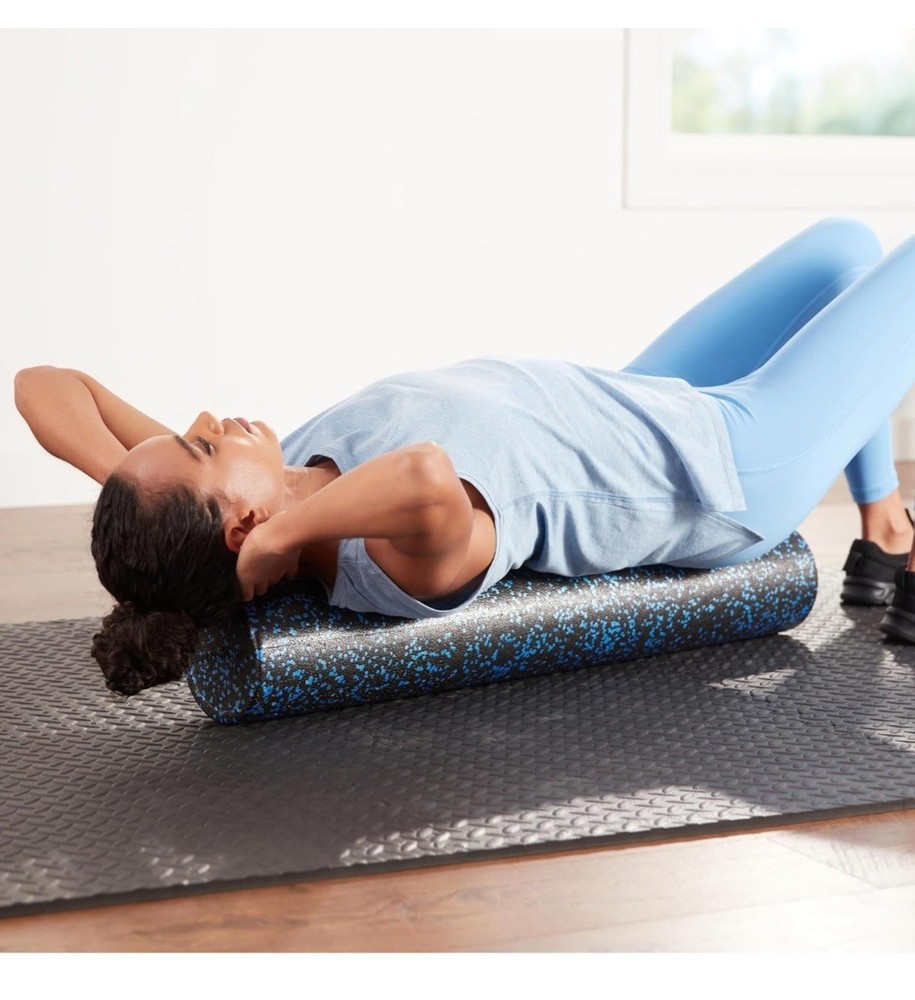 AmazonBasics High-Density Round Foam Roller - Black speckled, 36"