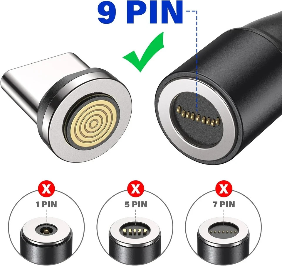 VAFOTON 9Pin 60W/100W Type C Magnetic Tips/Quick Charge Adapter...