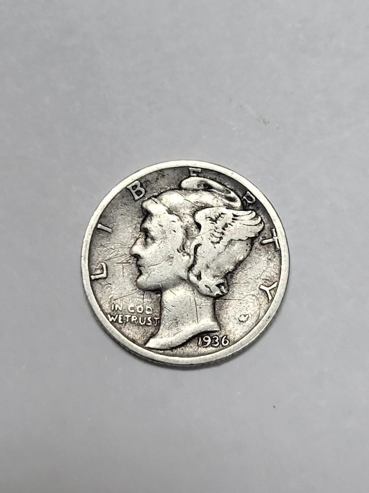 1936 S  Mercury Dime