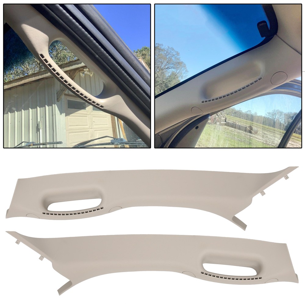 Pair Set Pull Grab Handle A Pillar Windshield Post Trim For 02-10 Dodge Ram