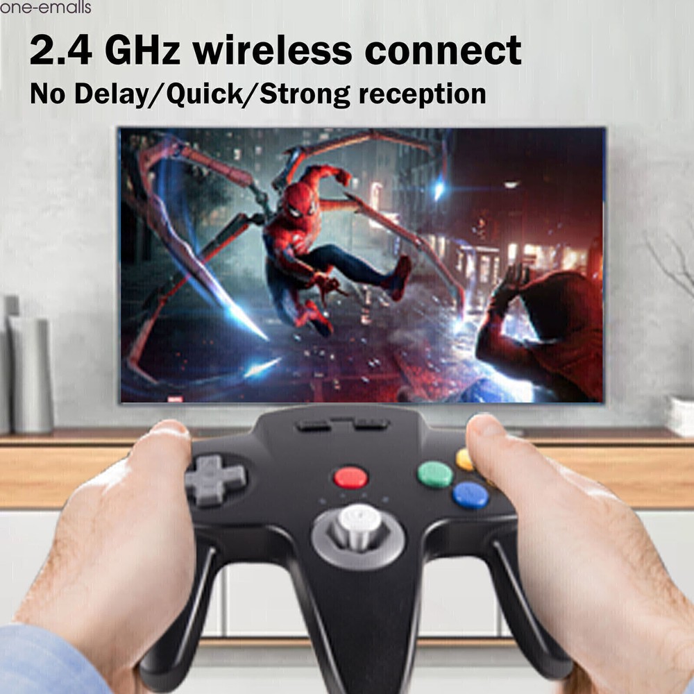 For Nintendo64 Console Wireless N64 Gamepad Rechargeable Controller w/Rumble Pak