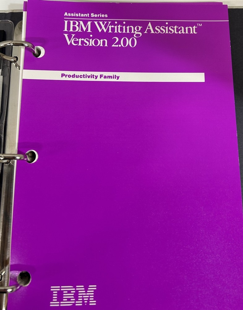 IBM Writing Assistant Vrs 2.0 Manual & Software