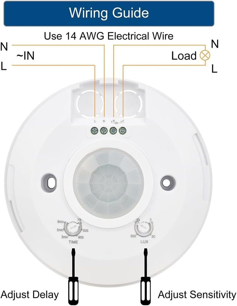 Automatic Ceiling Mount Slim Infrared Motion Sensor Light Switch