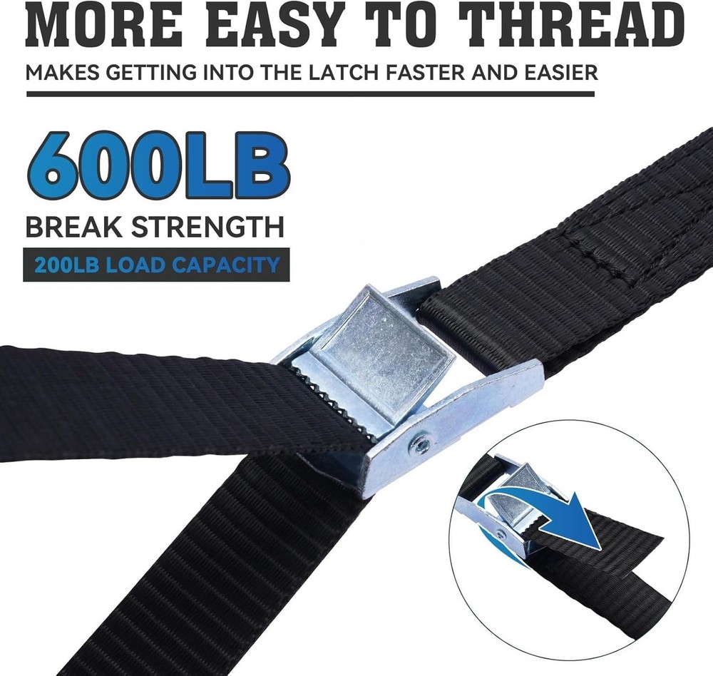 Tie Down Straps,1" x 16Ft Adjustable Cam Buckle Tie Down Cinch Strap for Pack...
