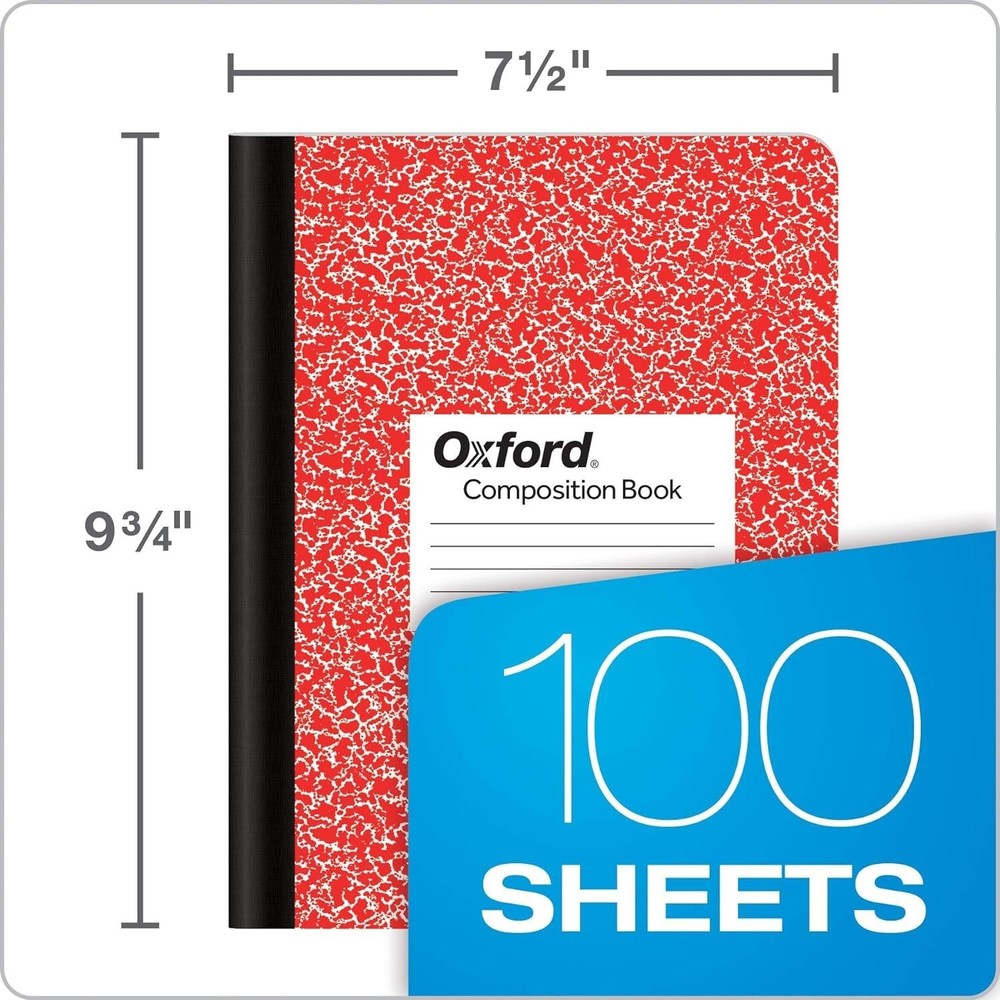 Oxford Composition Notebooks - Composition Notebook Wide Ruled Paper - 9-3/4"...