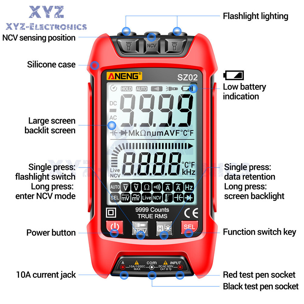 SZ01 SZ02 Digital Multimeter Voltmeter Resistance Capacitance Transistor Tester