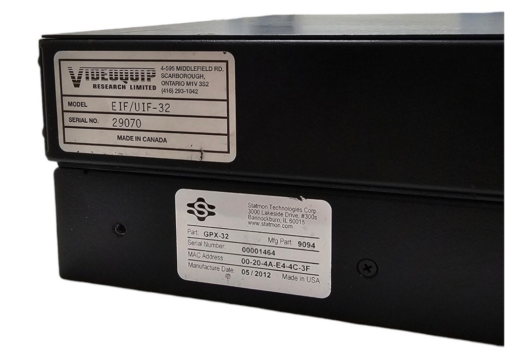 STATMON / VIDEOQUIP UIF-32 UNIVERSAL INTERFACE SYSTEM And GPX 32