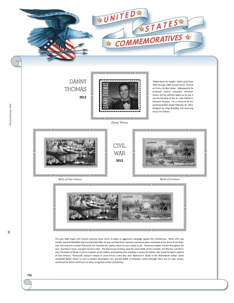2012 U.S. Commemorative Singles COMPLETE Supplement (White Ace Alternative)