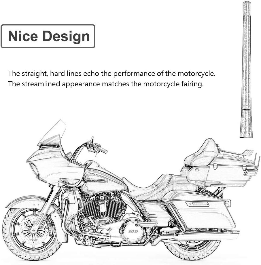 Short Motorcycle Antenna Replacement Flexible Rubber 7 Inch