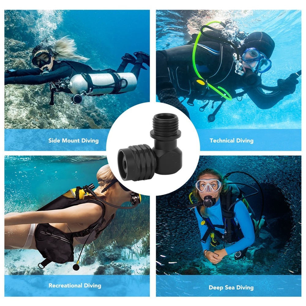 Diving Regulator Connector 90 Degree Angle Rotating Adapter for Second Stage