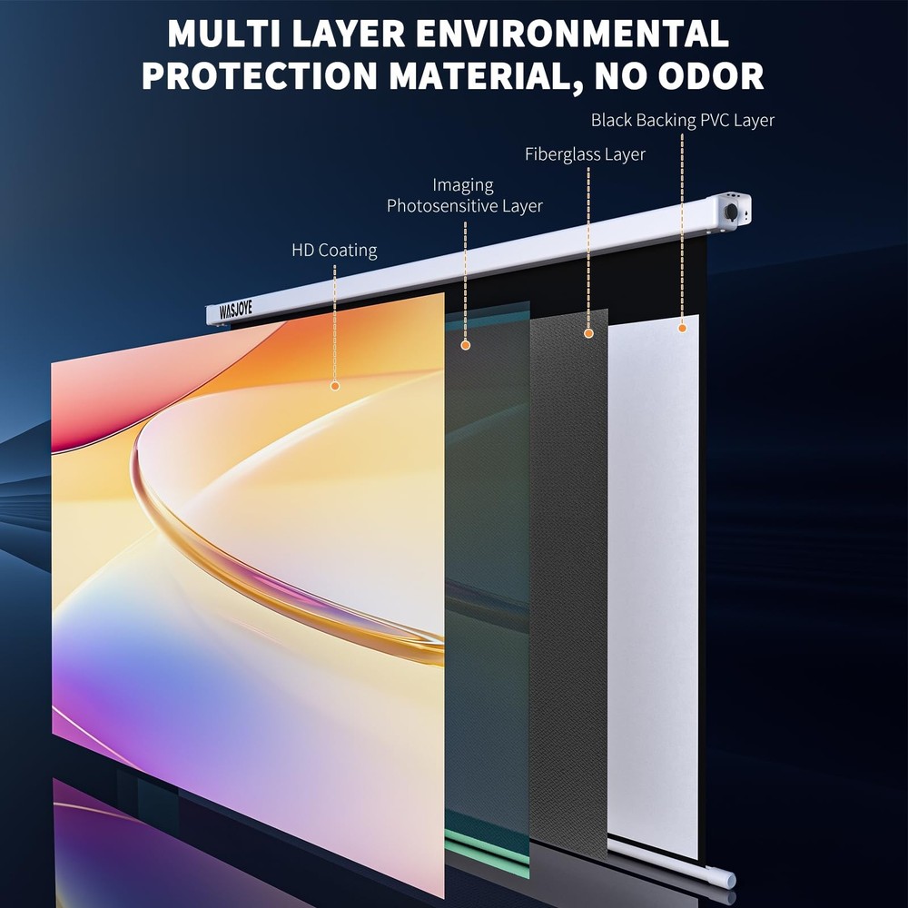 Motorised Projector Screen 120" - 16:9 Electric Projector Screen Wall/Ceiling...