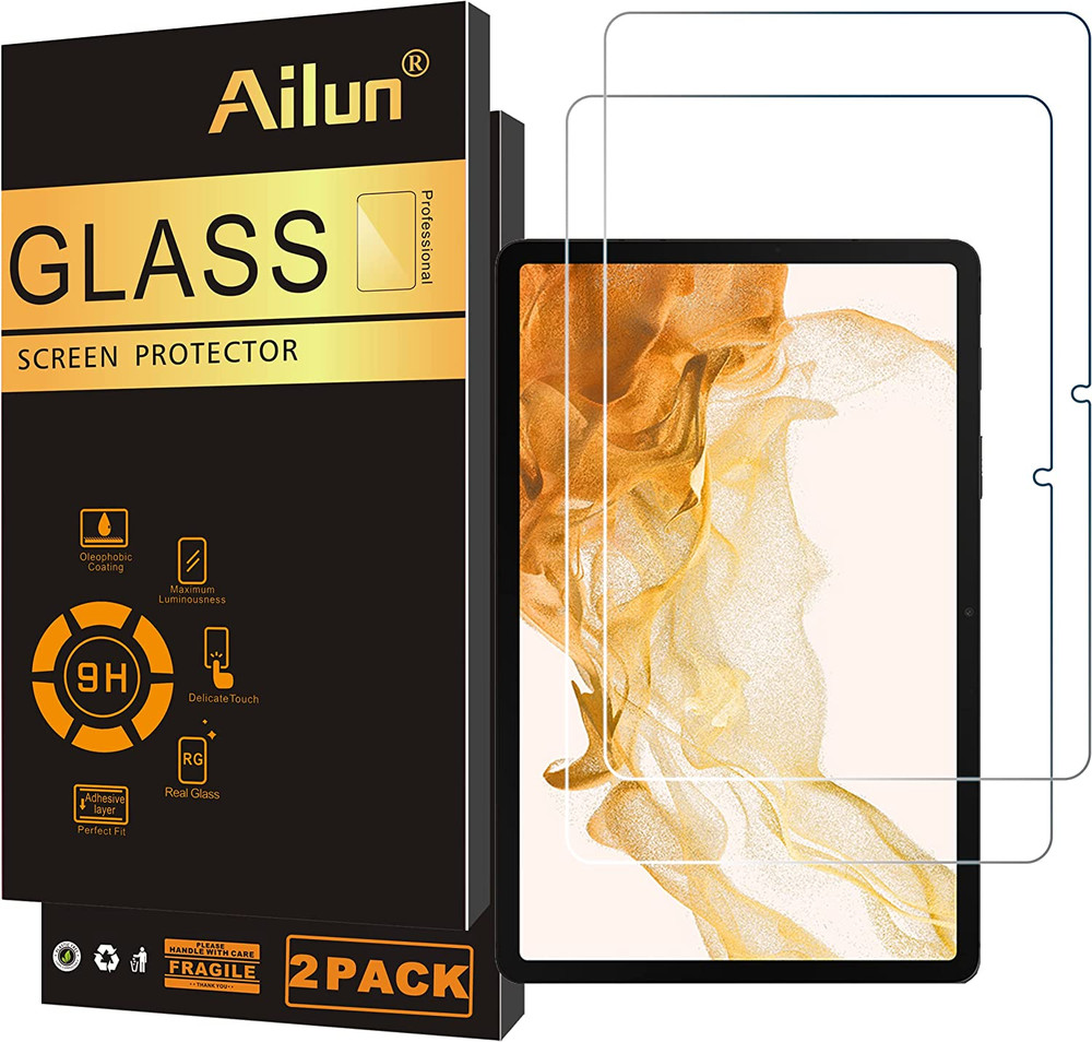 Screen Protector for Galaxy Tab S8 Plus/S7 FE/S7+, 12.4 Inch 2Pack Tempered Glas