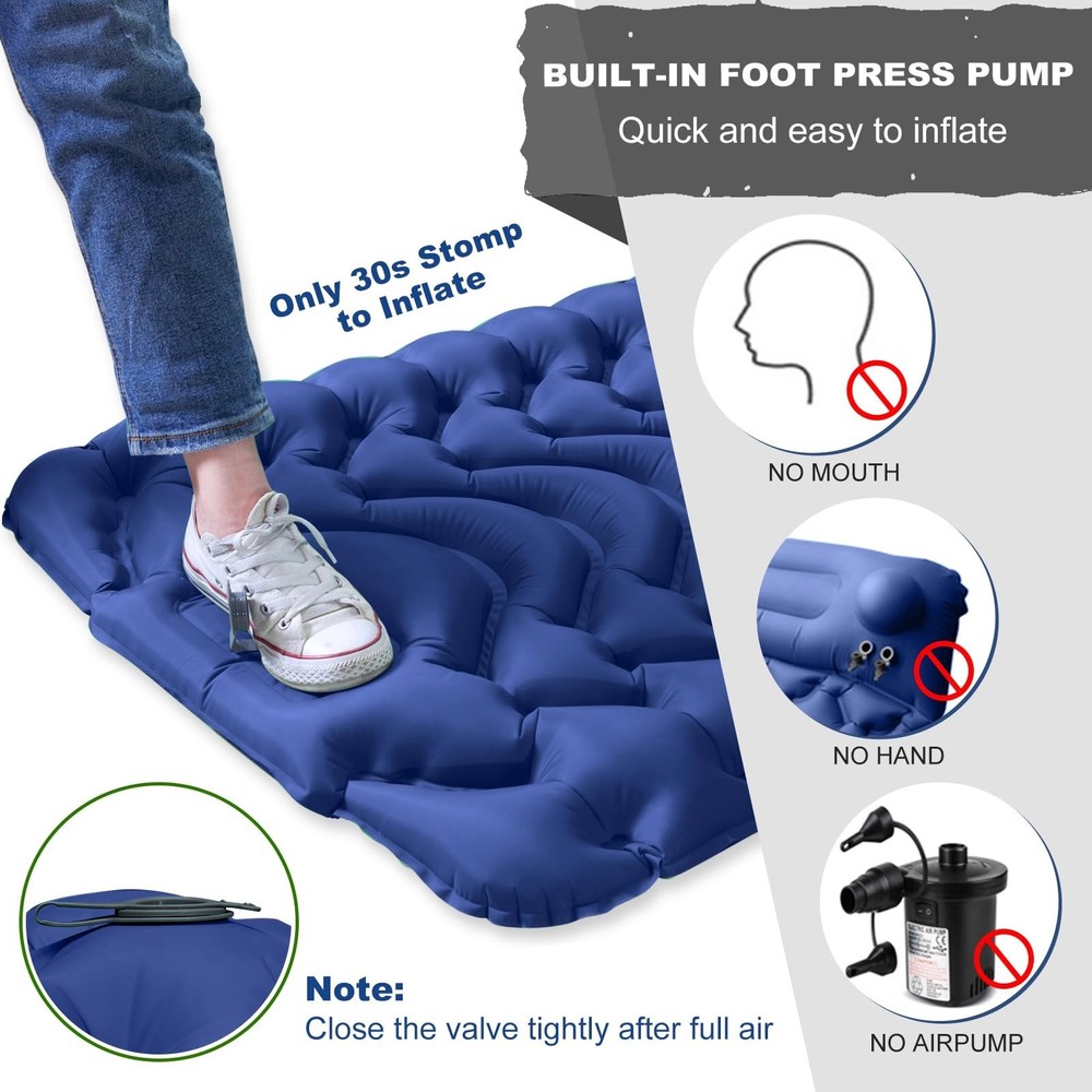 MEETPEAK Sleeping Pad, Extra Thickness Inflatable Camping Sleeping Mat with P...