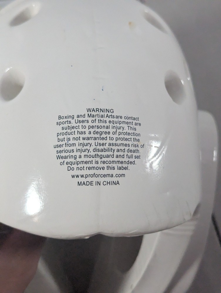 Pro Force Lightning Size Medium Sparring Headgear White